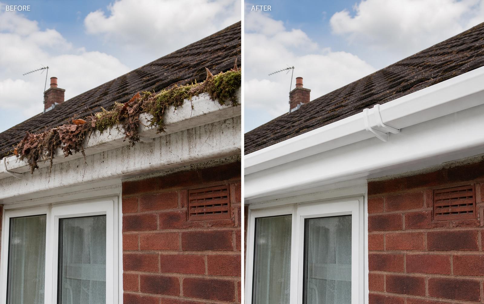 Gutter Clearance — before and after