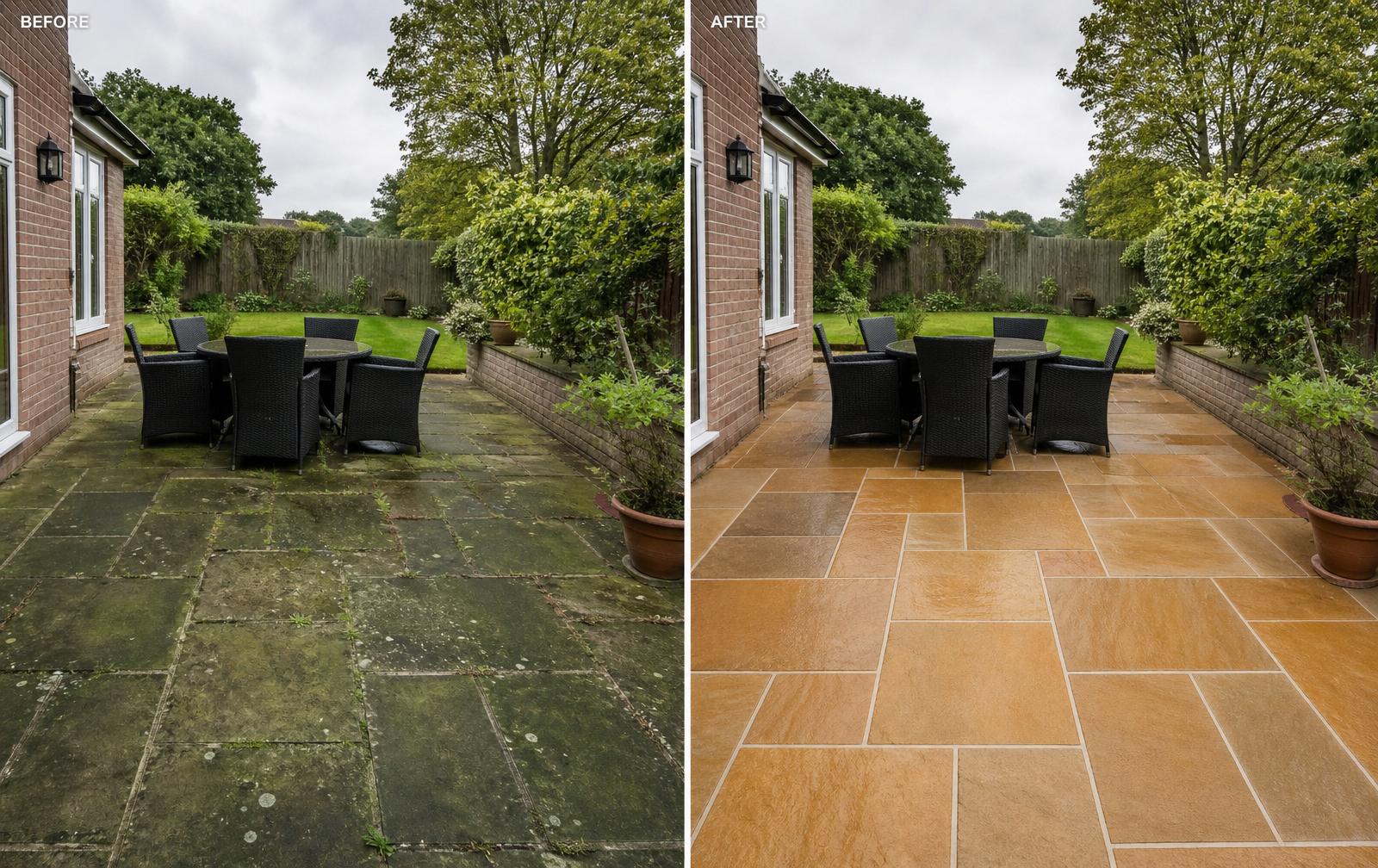 Patio & Exterior Cleaning — before and after